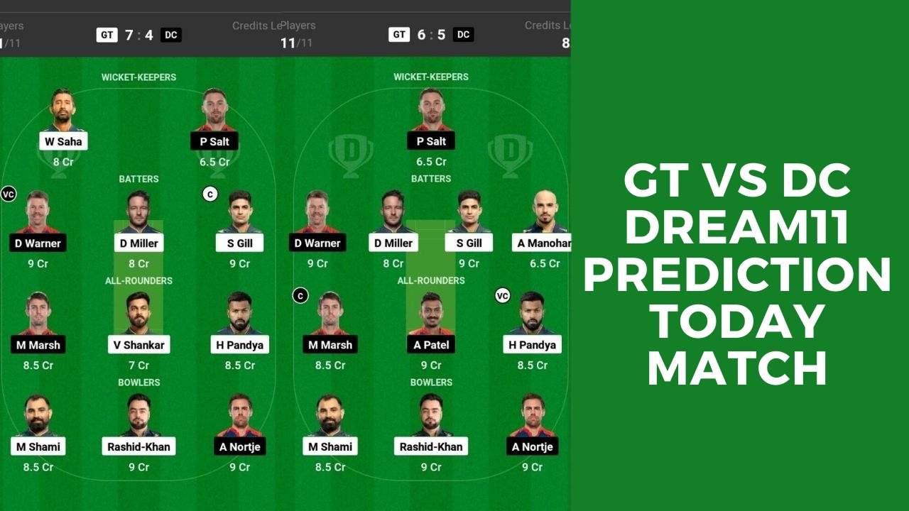 GT vs DC Dream11 Prediction Today Match